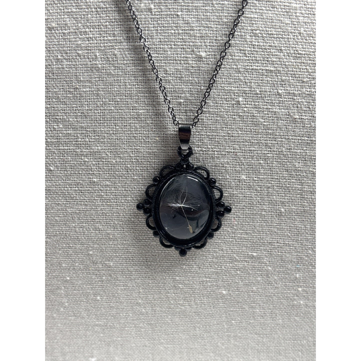 Single Dandelion Seed Necklace — 18x25mm Resin Pendant | Wish Necklace • Nature Jewelry • Handcrafted