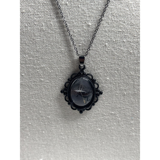 Single Dandelion Seed Necklace — 18x25mm Resin Pendant | Wish Necklace • Nature Jewelry • Handcrafted