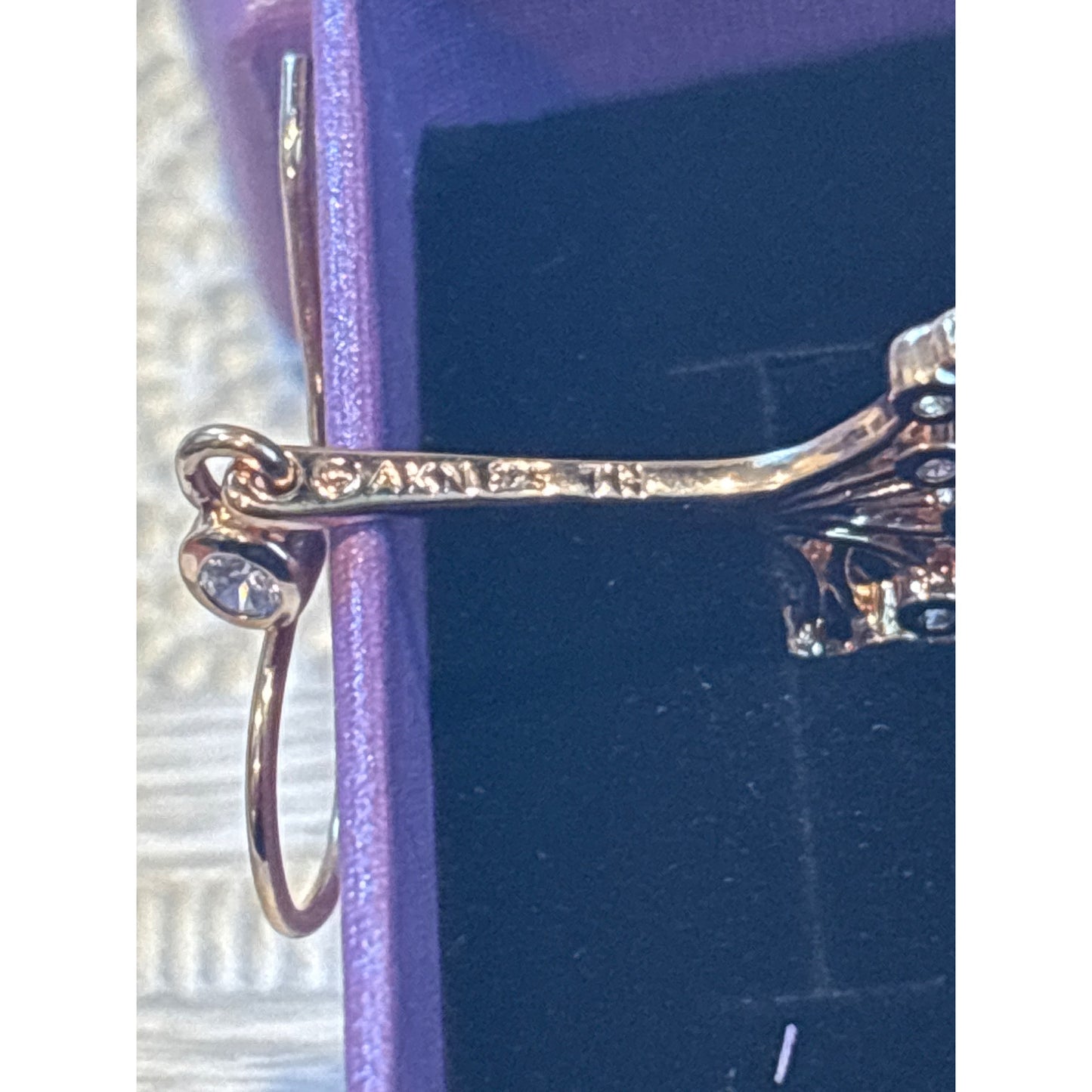 Sterling Gold-Tone Tree Of Life Dangle Earrings Rhinestones Boho