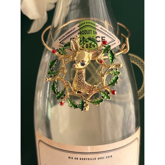 Reindeer Wreath | Wine Bottle Jewelry by Reimagined from the Chateau | Handcrafted with Love