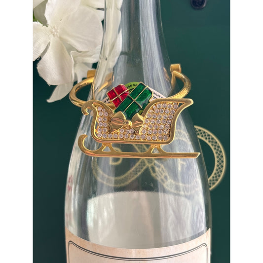Golden Sleigh | Wine Bottle Jewelry by Reimagined from the Chateau | Handcrafted with Love