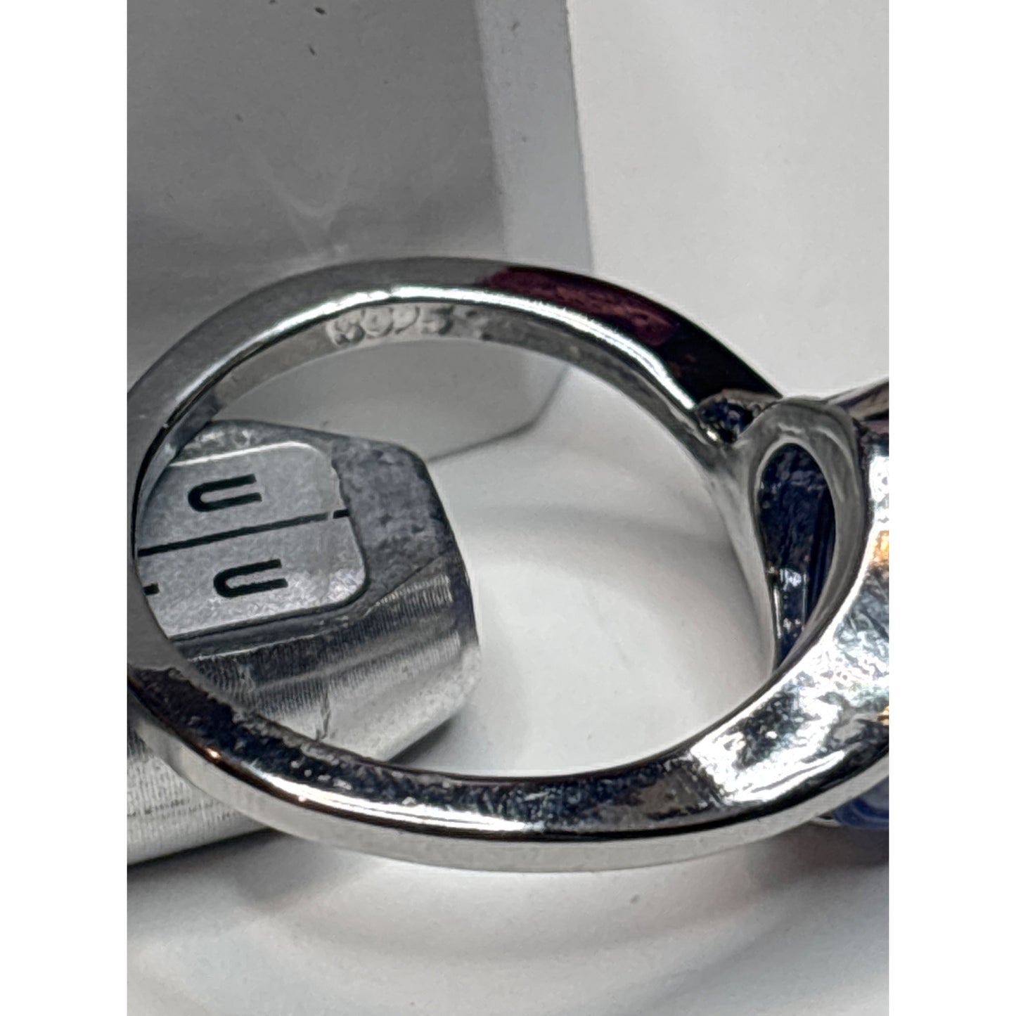 Silvertone Rings With Blue Agate & Lapis Lazuli Stones Size 8.25 and 10.25