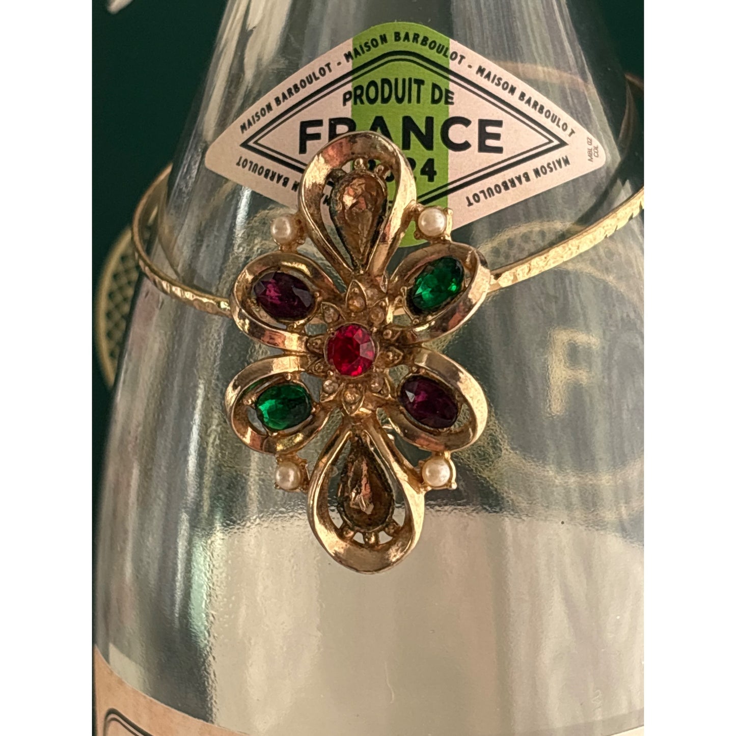 Golden Swirl Colorful Gems | Wine Bottle Jewelry by Reimagined from the Chateau | Handcrafted with Love