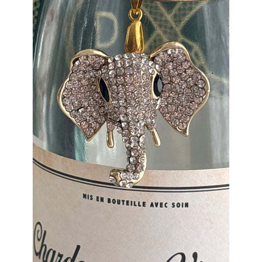 Rhinestone Elephant | Wine Bottle Jewelry by Reimagined from the Chateau | Handcrafted with Love