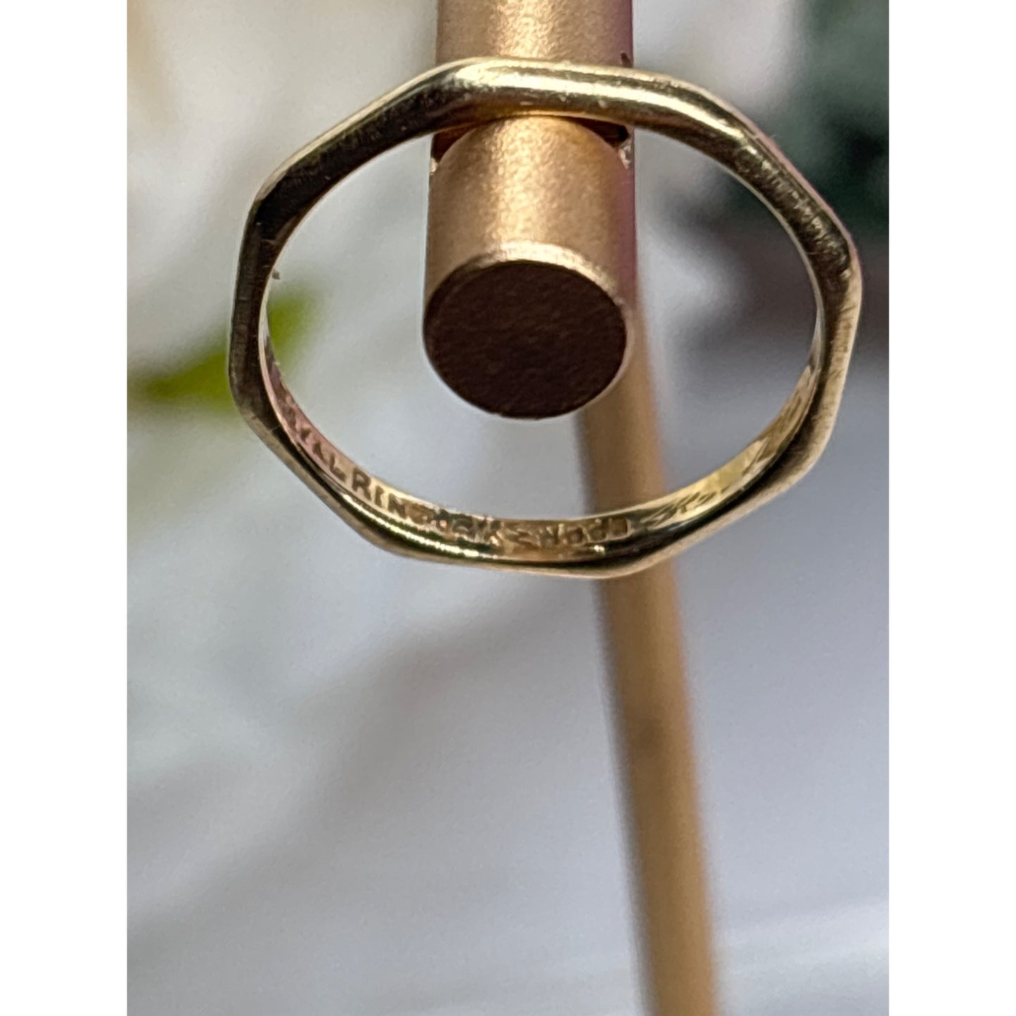 Vintage Royal Ring 18K Yellow Gold Octagonal Wedding Band