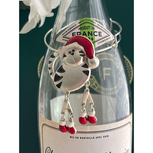 Santa Cat | Wine Bottle Jewelry by Reimagined from the Chateau | Handcrafted with Love