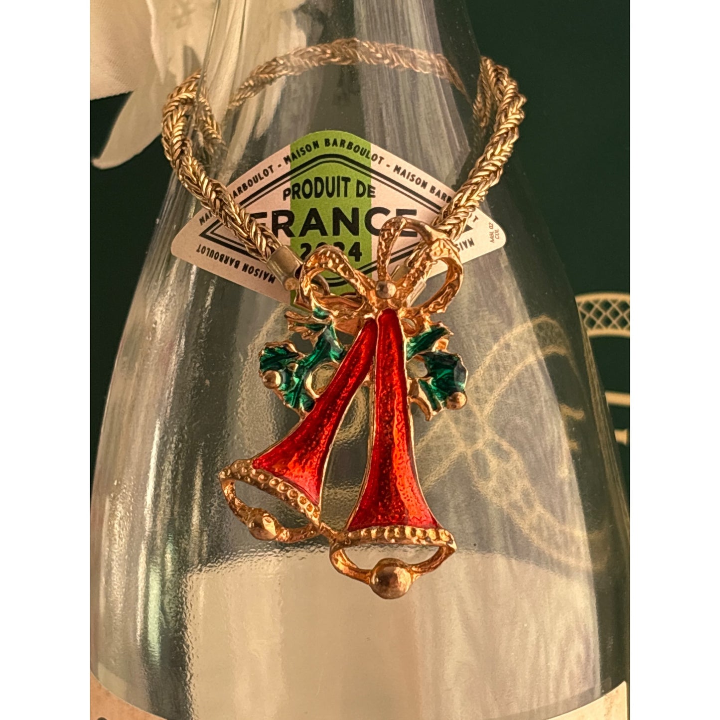 Red Sleigh Bells | Wine Bottle Jewelry by Reimagined from the Chateau | Handcrafted with Love