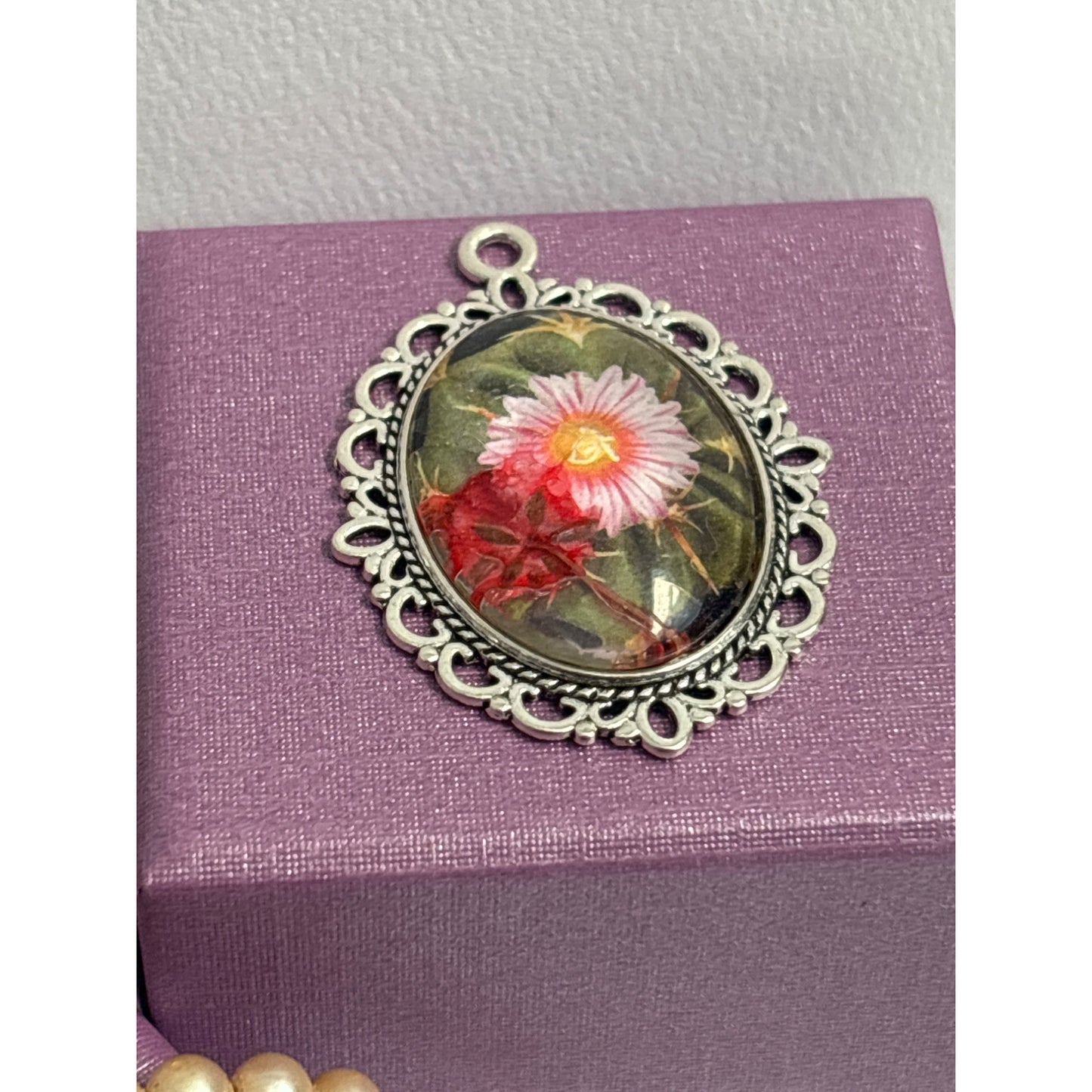 Custom Wedding Invitation Keepsake Pendant – Personalized Paper Jewelry with Dried Flower Accent – Reimagined Memories