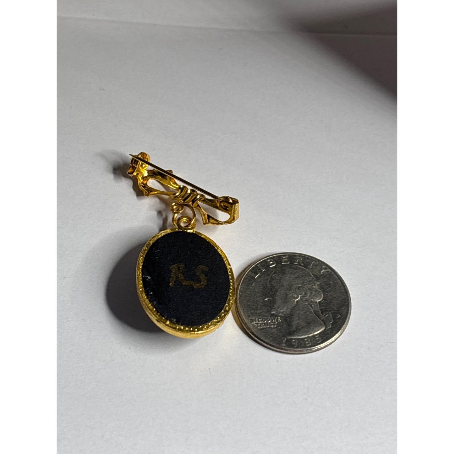 Dandelion Wish + Forget-Me-Not Brooch – Handmade 18×25mm Gold Bow Pin – Symbolic Memory & Hope Jewelry