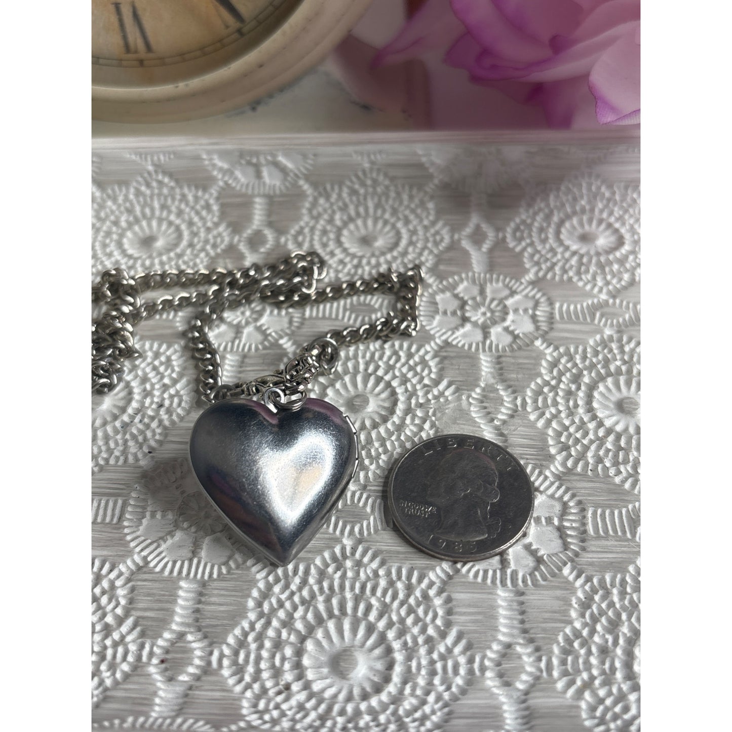 Vintage Photo Locket: Vampire Bat Heart Design Gothic
