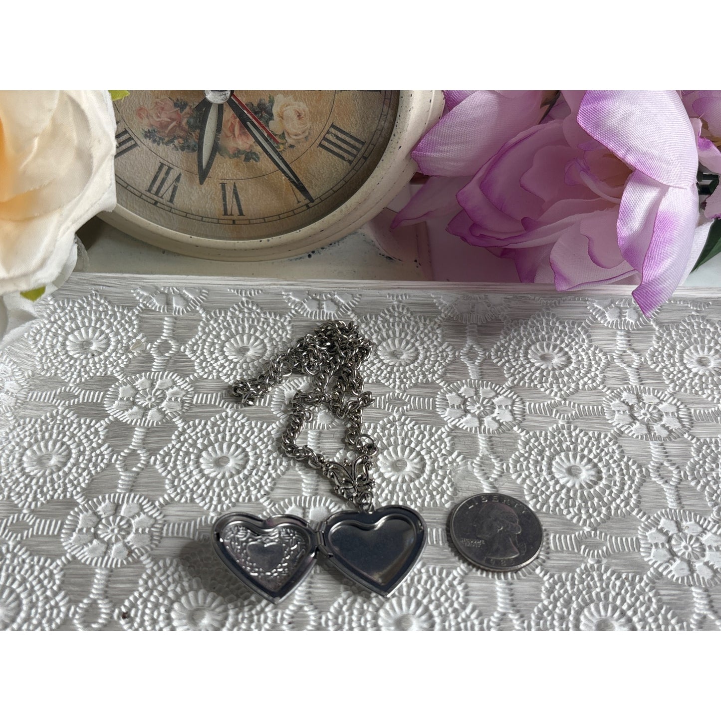 Vintage Photo Locket: Vampire Bat Heart Design Gothic