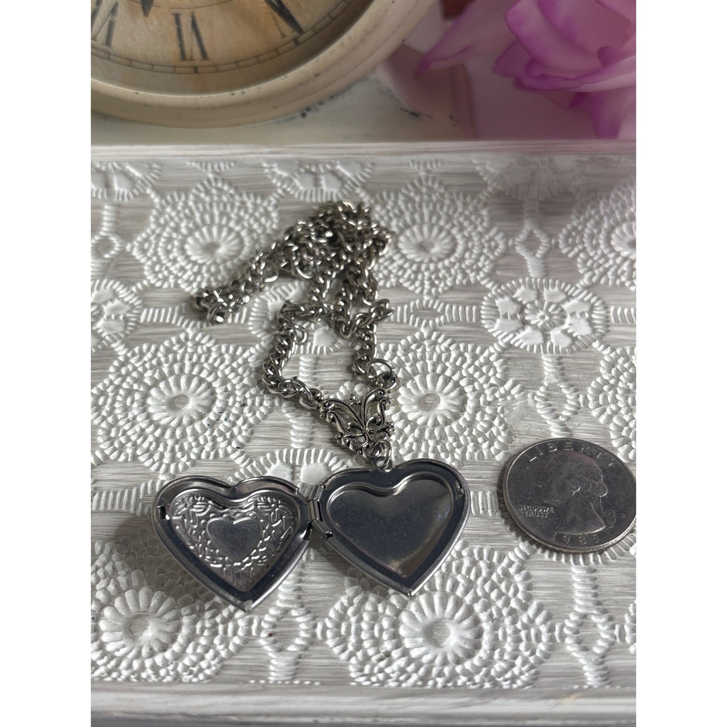 Vintage Photo Locket: Vampire Bat Heart Design Gothic