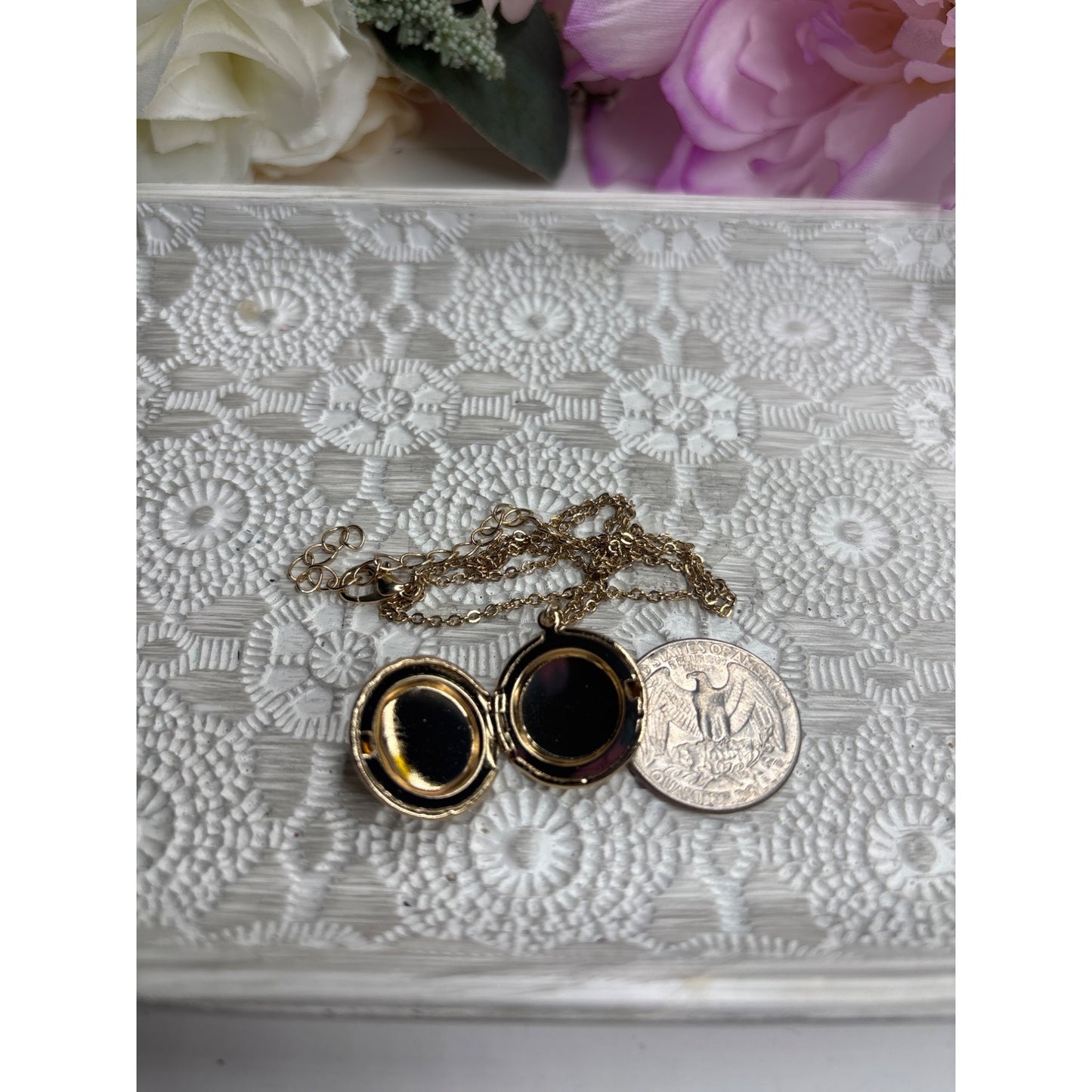 Vintage Style Gold Tone Rainbow Pride Enamel Heart Locket Necklace